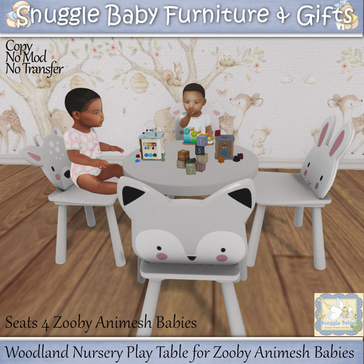 Woodland Nursery Play Table for Zooby Animesh Babies 