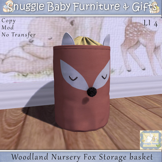 Woodland Nursery Fox Storage basket By Snuggle Baby  