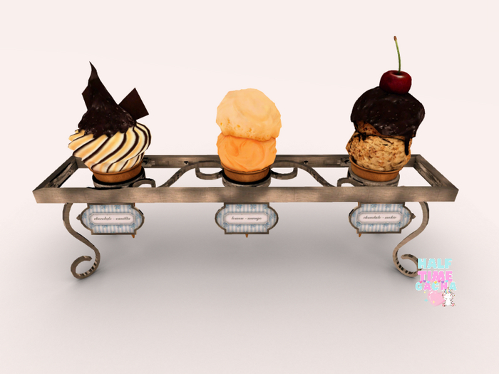 8f8 - 18. IceDreams Yellow Ice Cream Display