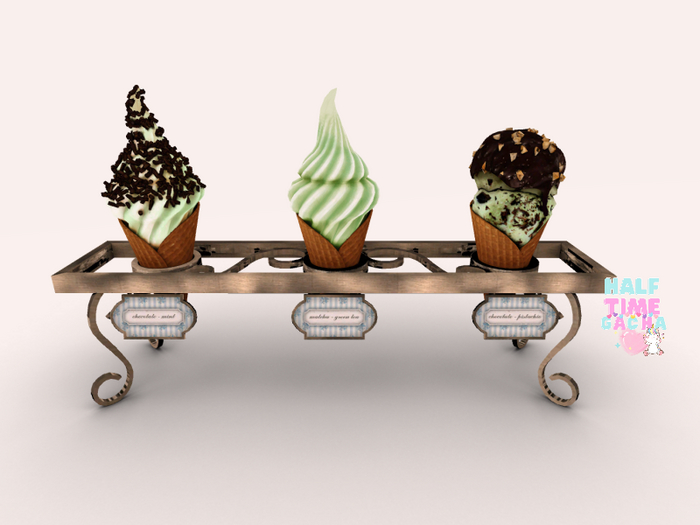 8f8 - 19. IceDreams Green Ice Cream Display