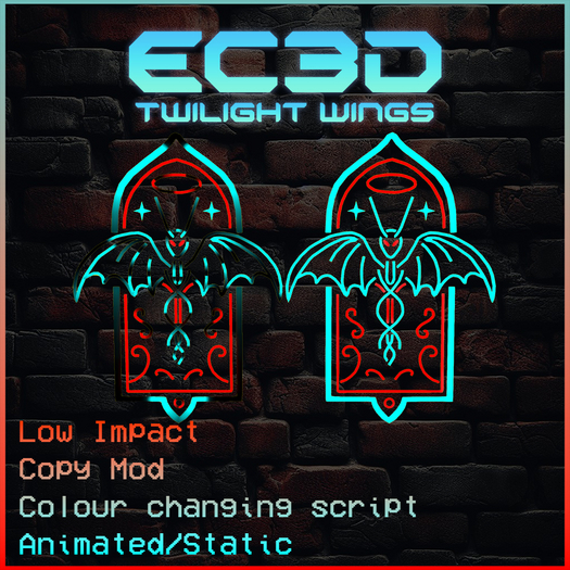 EC3D Twilight Wings – Colour Script – Animated / Static – Copy Mod