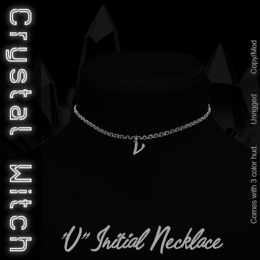 -CW- V Initial Necklace  DEMO