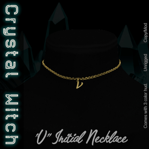 -CW- V Initial Necklace