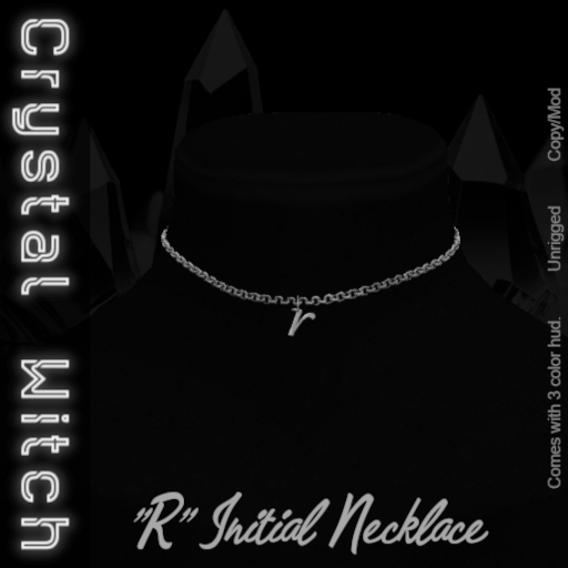 -CW- R Initial Necklace  DEMO