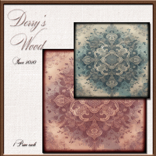 {DW} Victorian Red &  Blue Mystery Lotus Rugs