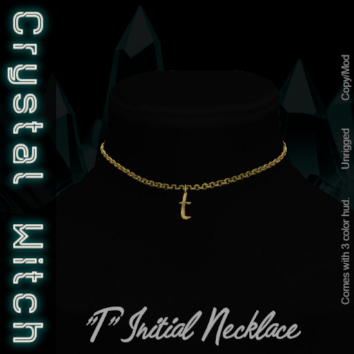 -CW- T Initial Necklace