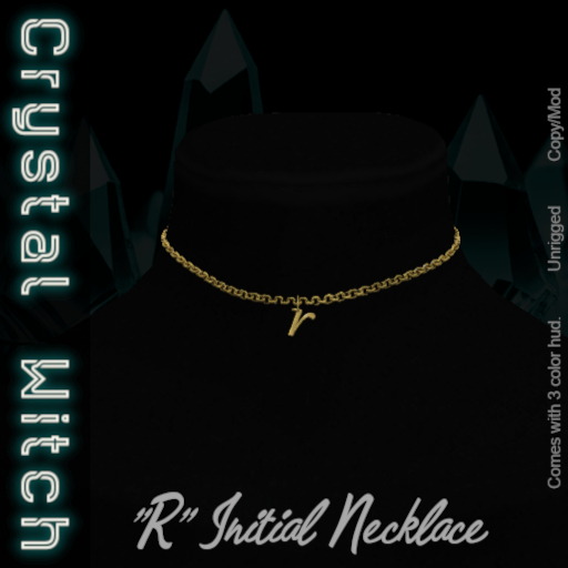 -CW- R Initial Necklace