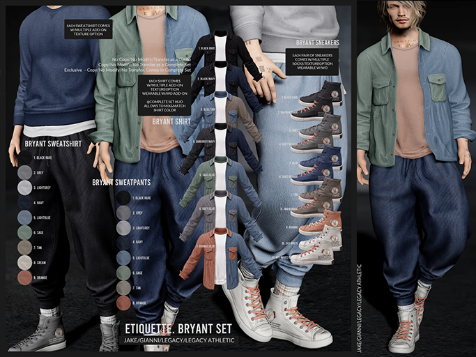 .etiquette. Bryant  Set +RARE// Jake