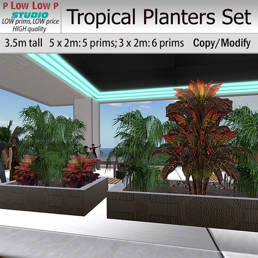 P Low Tropical Planters Set