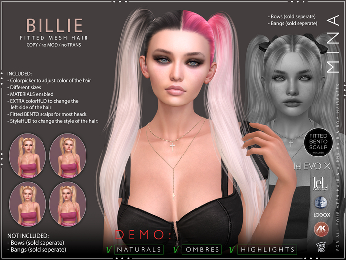 MINA Hair - Billie - All colors [Add to Unpack] DEMO