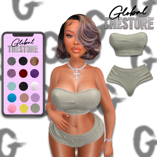 GLOBAL Gray Two Piece Outfit