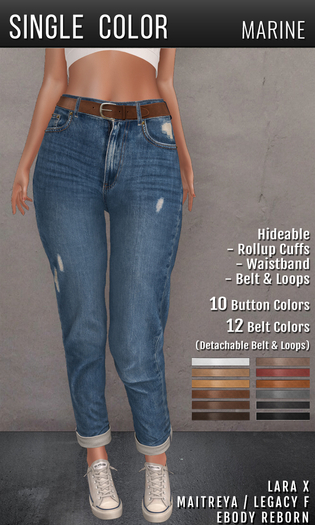 {COLD-ASH} LIA Boyfriend Jeans (single-marine)