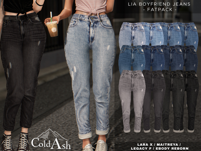 {COLD-ASH} LIA Boyfriend Jeans (fatpack)