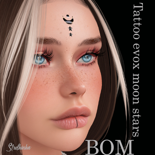 Tattoo face evox moon stars BOM