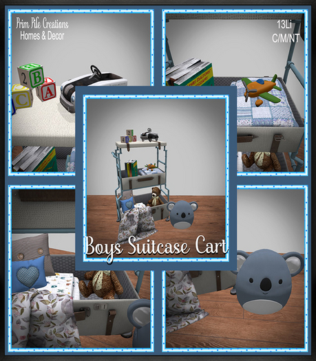 ~PPC~ Boys Suitcase Cart  