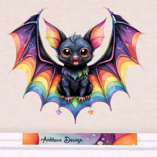 Wall Decal Rainbow Bat