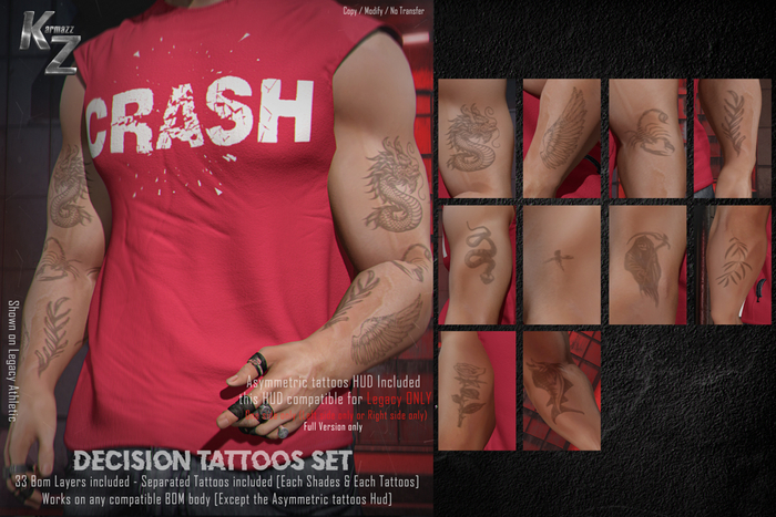 KARMAZZ Decision Tattoos Set - 3 Shades - BOM