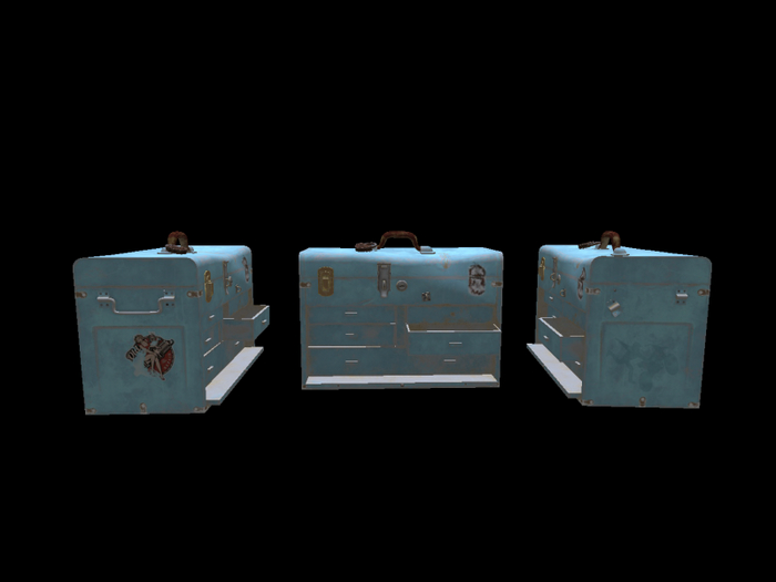 an old battered tool box