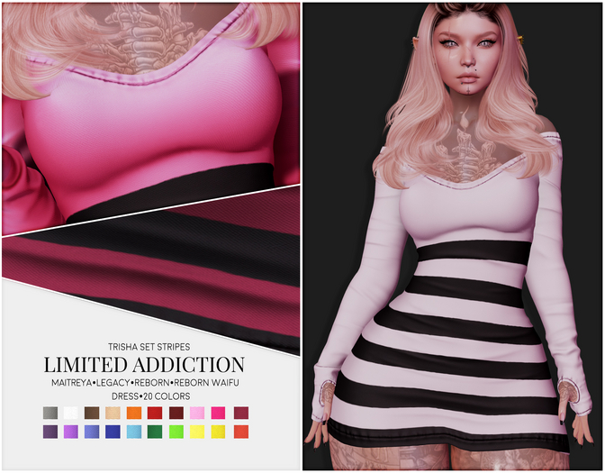 Limited Addiction - Trisha Dress - Stripes Fatpack