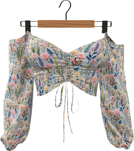 RIOT / Primrose Blouse - Pattern - Floral Blue