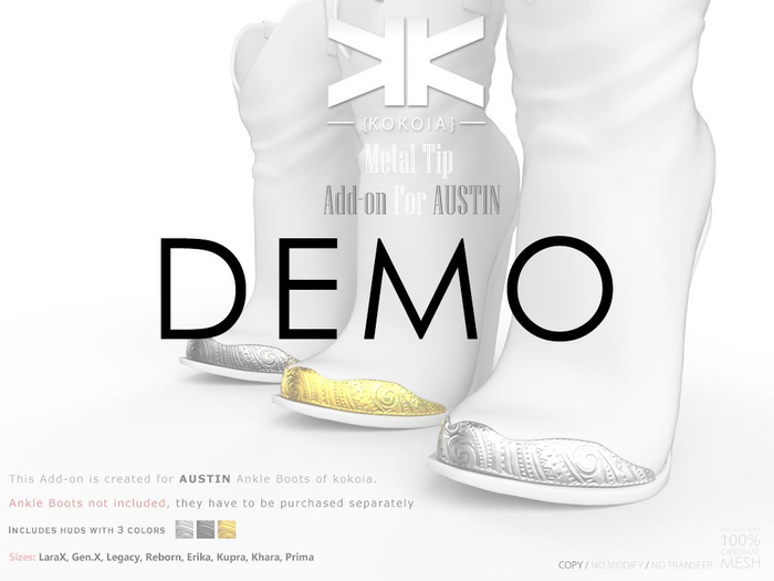 Demo :: Add-on Metal Tip for the Austin Ankle Boots