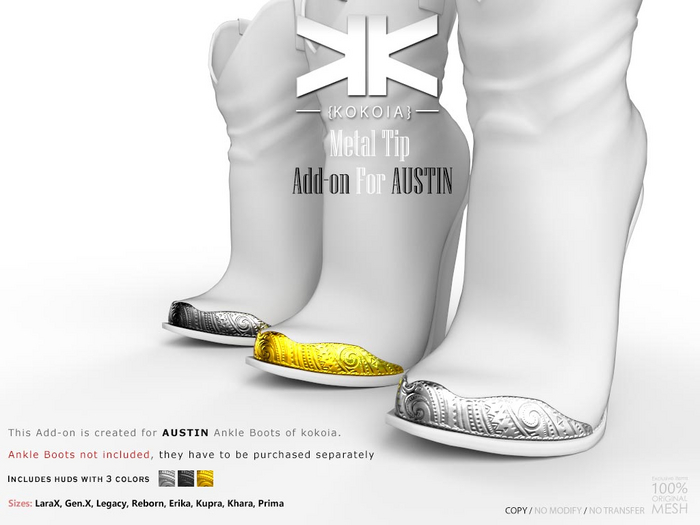 Add-on Metal Tip for the Austin Ankle Boots