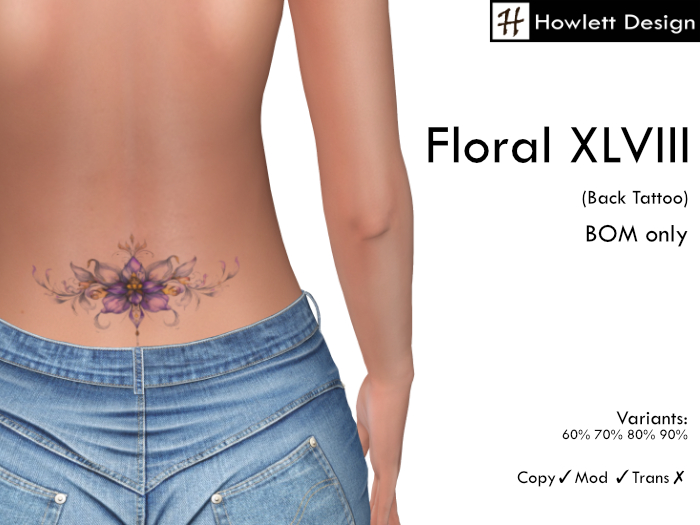 [HDesign] Floral XLVIII (Back Tattoo)