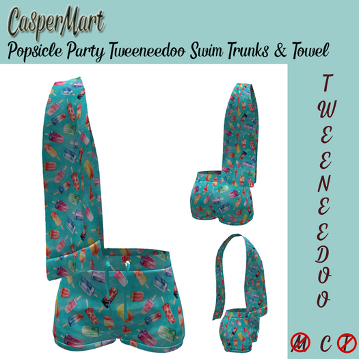 {CasperMart} Popsicle Party Tweeneedoo Swim Trunks and Towel