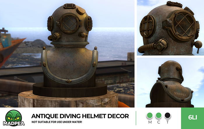 MadPea Antique Diving Helmet Decor