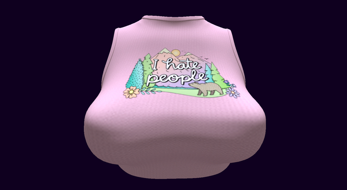 ! ! NB - I Hate People Pink Top - 