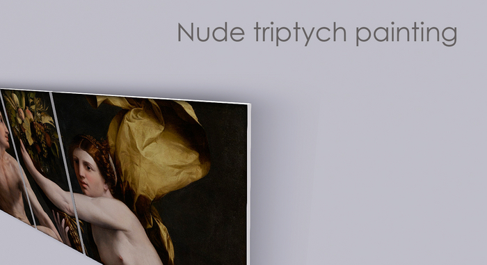Nude triptych painting