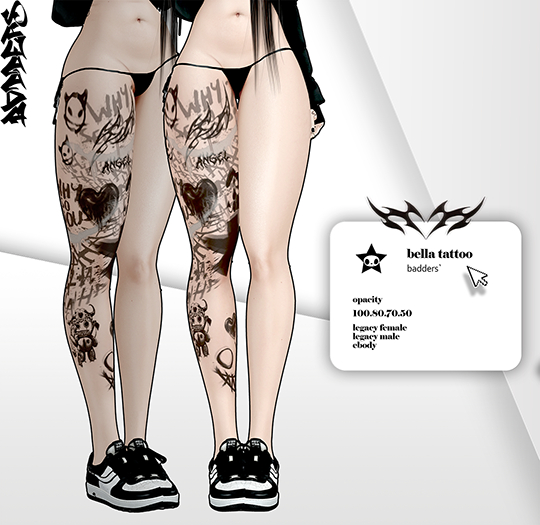 badders` tattoo bella pack