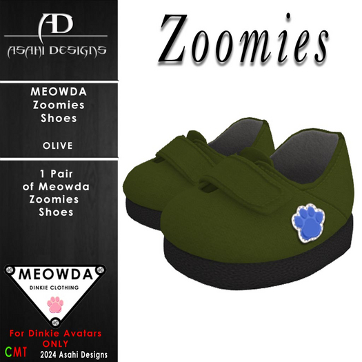 Meowda Zoomies Shoes Olive 