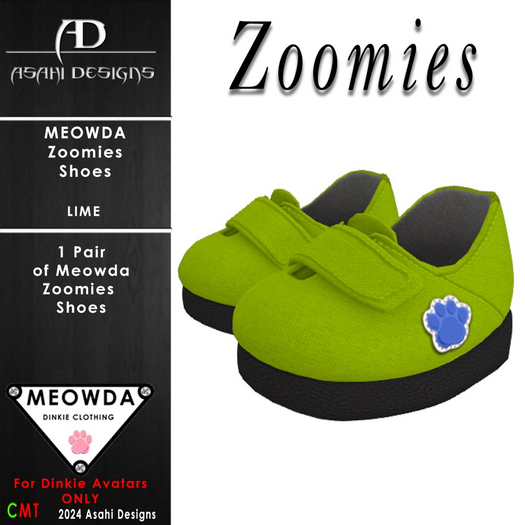 Meowda Zoomies Shoes  Lime