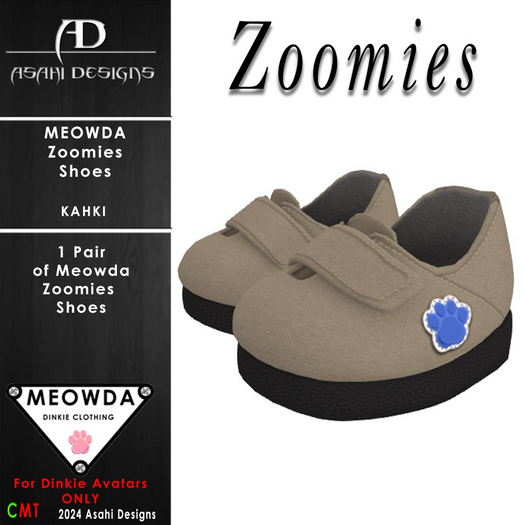 Meowda Zoomies Shoes  Kahki 