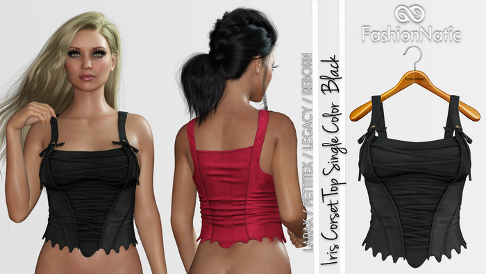 Top Iris Black - LaraX, PetiteX, Legacy, Reborn - FashionNatic