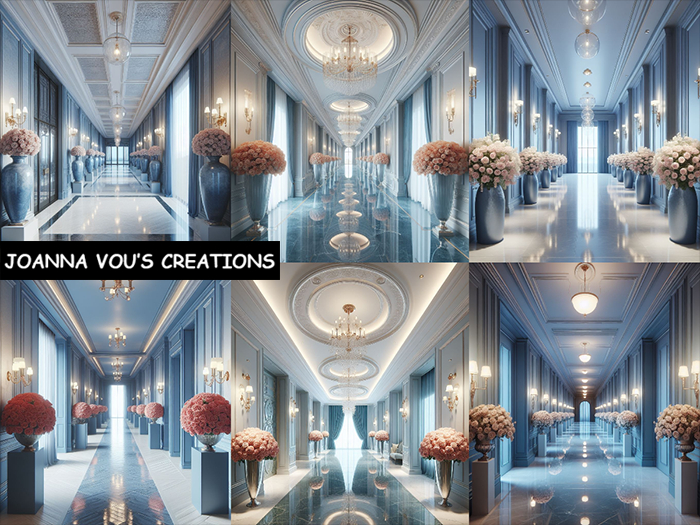 ::JV:: Blue Luxurious Corridors-Backdrop Textures