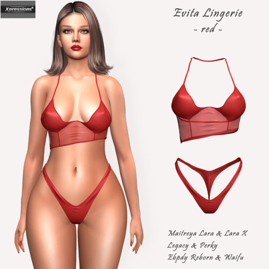 [Xprs] - Evita Lingerie Red (Waifu & LaraX included)