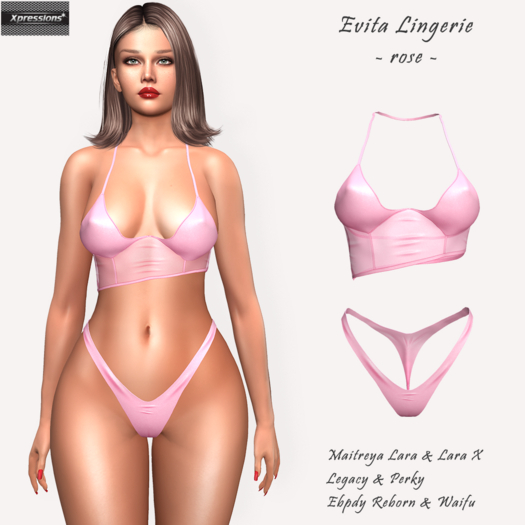 [Xprs] - Evita Lingerie Rose (Waifu & LaraX included)