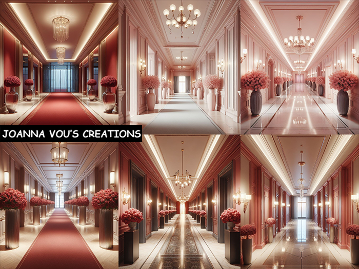 ::JV:: Pink/Red Luxurious Corridors-Backdrop Textures