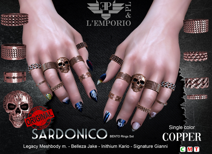 L'Emporio&PL::*Sardonico*:: Set of Rings -Copper-