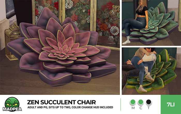 MadPea Zen Succulent Chair PG