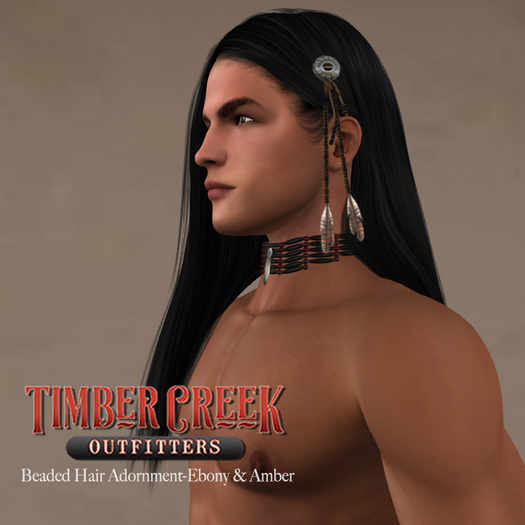 [Timber Creek] Beaded Hair Adornment-Ebony & Amber