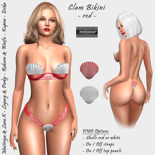[Xprs] - Clam Bikini Red (LaraX included)