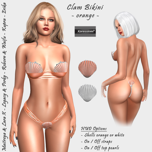 [Xprs] - Clam Bikini Orange (LaraX included)