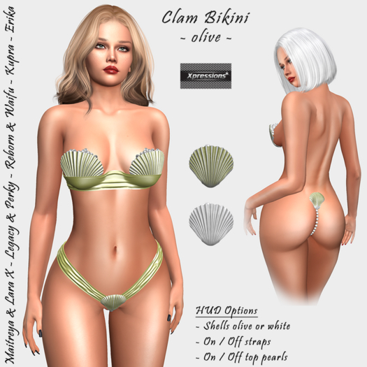 [Xprs] - Clam Bikini Olive (LaraX included)