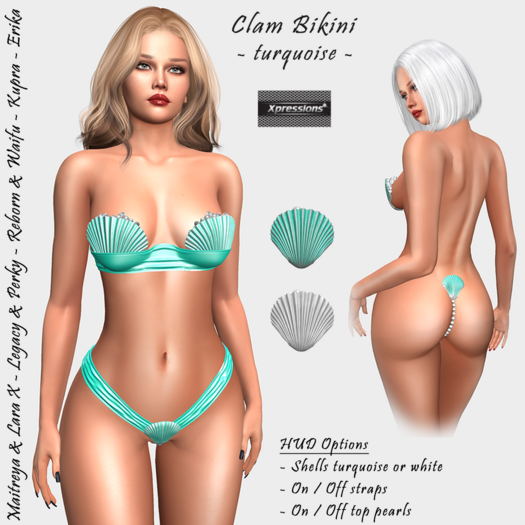 [Xprs] - Clam Bikini Turquoise (LaraX included)