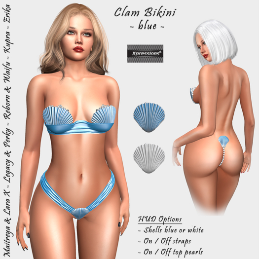 [Xprs] - Clam Bikini Blue (LaraX included)