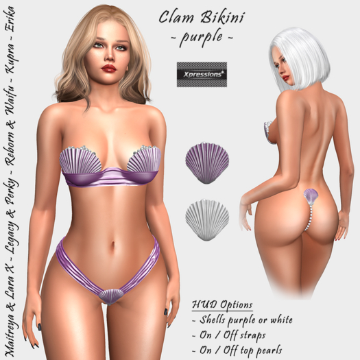 [Xprs] - Clam Bikini Purple (LaraX included)