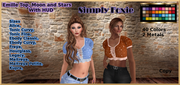 Emille Top, Moon and Stars With HUD (Boxed)